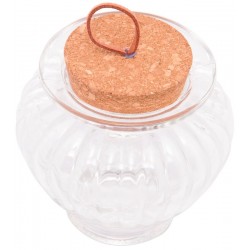 Pote 300ml De Vidro Com Tampa De Rolha E Puxador Classic
